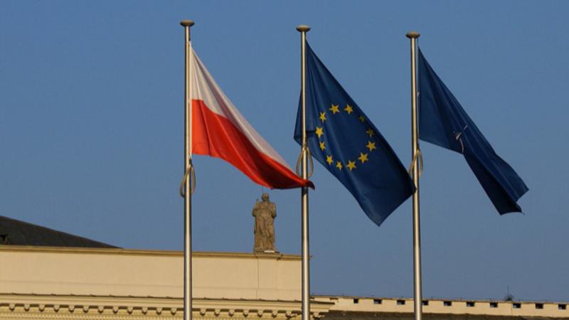 Flaga Polski i UE